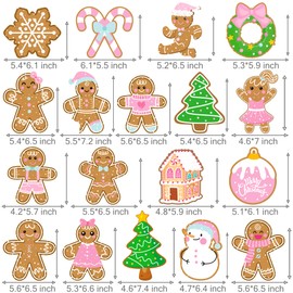 Christmas Gingerbread Man Hanging Swirls 20Pcs Gingerbread Theme Party Decorations Xmas Gingerbread Party Ceiling Swirls Pink Gingerbread Man Hanging Streamers for Winter Holiday Party Supplies