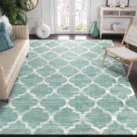 Lahome 5x7 Area Rug Green Rug Low Pile Indoor Washable Rugs for Bedroom Living Room Area Rugs 5x7 for Dining Room Foldable Non-Slip Thin Rugs Sage Green
