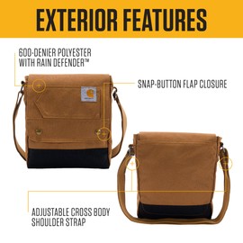 Carhartt Crossbody Snap Bag, Durable, Adjustable Shoulder Bag with Flap Over Snap Closure, Greenstone