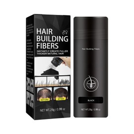 Hair Fibers for Thinning Hair - Light & Thick Hairline Powder Long-Lasting Adsorption Hair Texture Powder Hair Root Touch Up Fibers Waterproof and Windproof Hair Powder for Men&Women (Black)