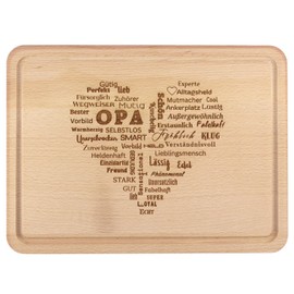Heart for Grandpa Gift – Premium Wooden Board 30 x 22 cm Large – Breakfast Board with Engraving for Grandfather for Birthday – Gift Idea for Grandpas from Geschenkissimo