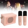 Mini Karaoke Machine with 2 Wireless Microphones Portable Bluetooth Speaker