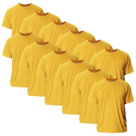 Gildan Adult Ultra Cotton T-Shirt, Style G2000, Multipack, Gold (12-Pack), Large