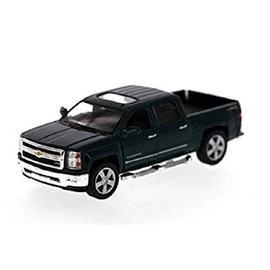 KiNSMART 2014 Chevrolet Silverado LTZ Crew Cab 4x4 1:46 Scale 5" Die Cast Metal Model Pick-up Truck Toy (Green)