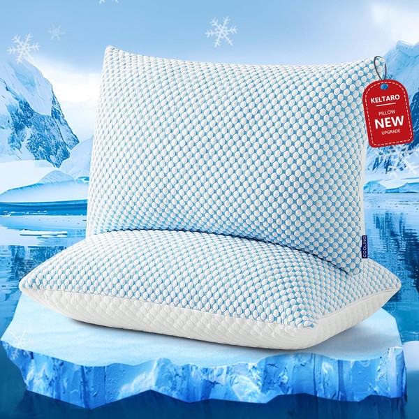 KELTARO Firm Shredded Memory Foam Pillows Standard Size Set of