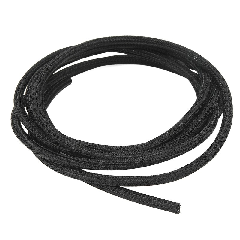 5mm/0.2in Black Cord Protector Self Wrapping Wire Loom High Temperature
