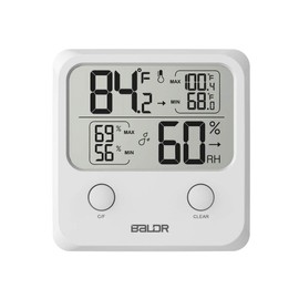 BALDR Digital Thermometer & Hygrometer Monitor - Indoor Temperature & Humidity Gauge, Large Easy to Read LCD Display