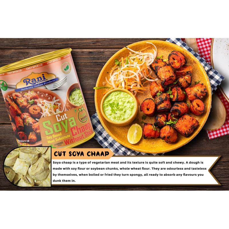 Rani Cut Soya Chaap Whitout Stick (Plant Based Protein) 30oz