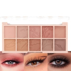 evpct 10 Colors Eye Shadow Palette Eyeshadow Makeup for Women, Nude Pink Mauve Brown Taupe Red Eyeshadow Palette for Velvety Matte Finish Natural Look Eye Shadow sombra de ojos Long Wear Waterproof 06