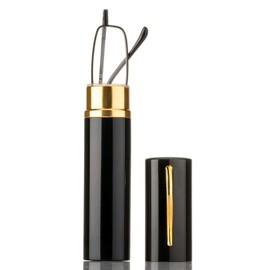 Ultra Slim Compact Unisex Spring Temple Reading Glasses w/Aluminum Case 6 Pack