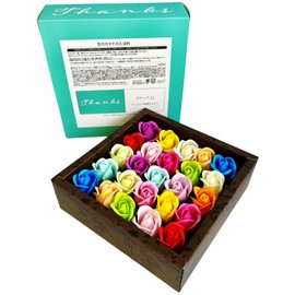 Q-FLA 827792 Soap Flower, Bath Fragrance, Colorful, Thank You, 25 Heels, Roses, Assorted, Mother's Day, Gift, Present