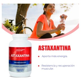 Astaxantina + Aceite de Coco | 160 Cápsulas De 700mg | Naturagel