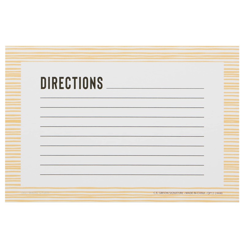 C.R. Gibson Q12-24440 Bloom Double Sided Recipe Card Set, 4"