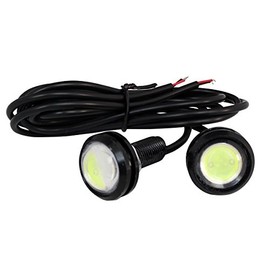 [Pack of 2] Waterproof Large LED Spotlight Ice Blue 12V 23mm (Black Socket)