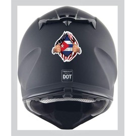 2 Pk Asiatic Artisan - Flag Chest Sticker USA American Cuban Country Decal for Truck, Car Cup Helmet Mug Bottle Laptop, Bumper Sticker