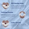 EHEG January Birthstone 001 Charms Love Heart Openwork Bead Charm