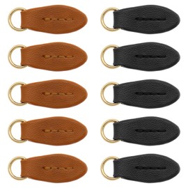 VGOL 10Pcs Leaf Zip Pull Replacement Leather Leaf Zipper Pull Zipper Heads Zipper Extension Pendant for Luggage Handbags Bags Clothing