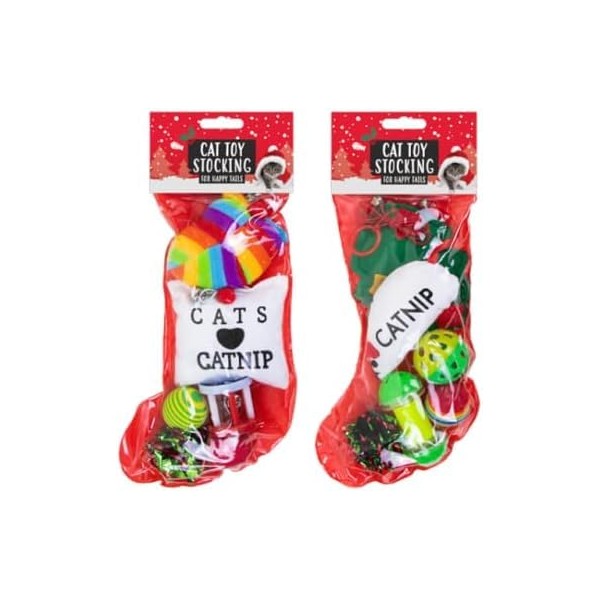 2 x Cat Toy Stockings - Festive Fun For Your
