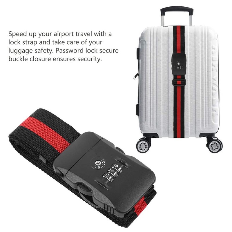 Luggage Strap Cross, Suitcase Belt TSA Combination Luggage Straps with