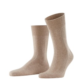 FALKE Men's Lhasa Rib Wool Cashmere Socks, Brown (Nutmeg Melange 5410), 9.5-12
