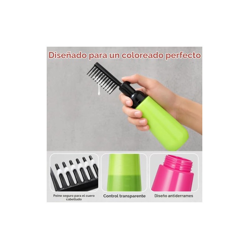 PACKOVE 2 Botellas de Tinte para El Cabello con Peine,
