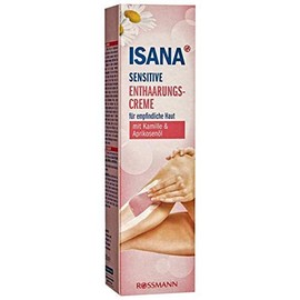 ISANA Sensitive Hair Removal Cream 100 ml for Sensitive Skin with Chamomile and Apricot Oil