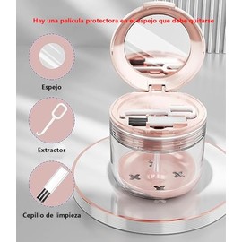 Copa de Dentadura Postiza, Estuche de Retención, Lindo Soporte de Caja de Protector Bucal Nocturno, Contenedor de Remojo de Almacenamiento con Canasta de Colador para Limpieza de Viaje (Azul)