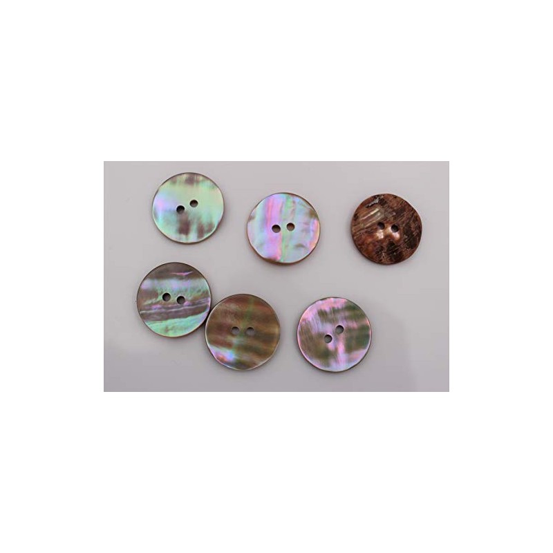 Pack of 6 Genuine Mother of Pearl Buttons 2 Holes