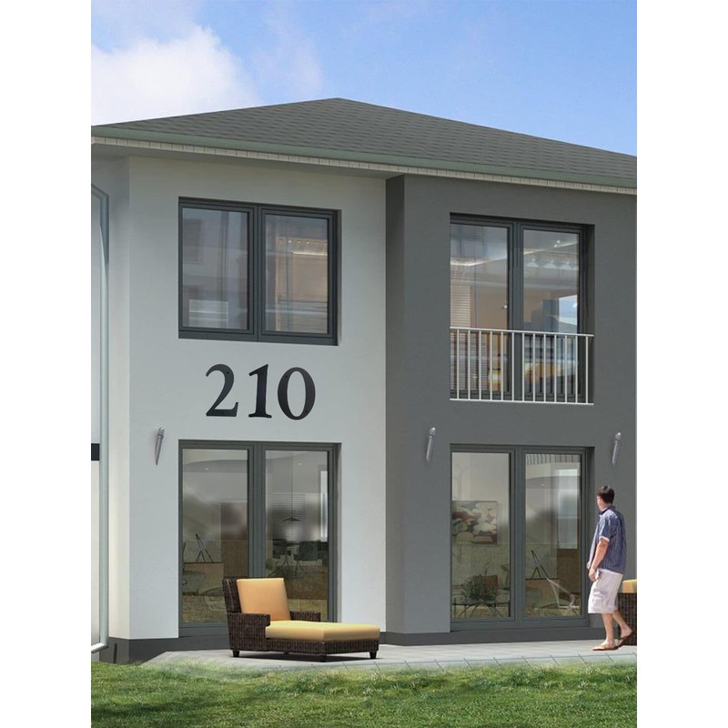 Modern Extra Large House Number Fine Structure Powder Coated Height