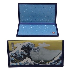 Set of 2 Japanese Rice Paper Wallet or Checkbook Cover Great Wave Design Decorative Gift Box Included