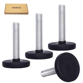 SKIR'CO 4 Pieces Furniture Leveling Feet M8 x 40mm Adjustable Round Metal Legs Thread M8 Stem Levelling Foot Sliding Foot