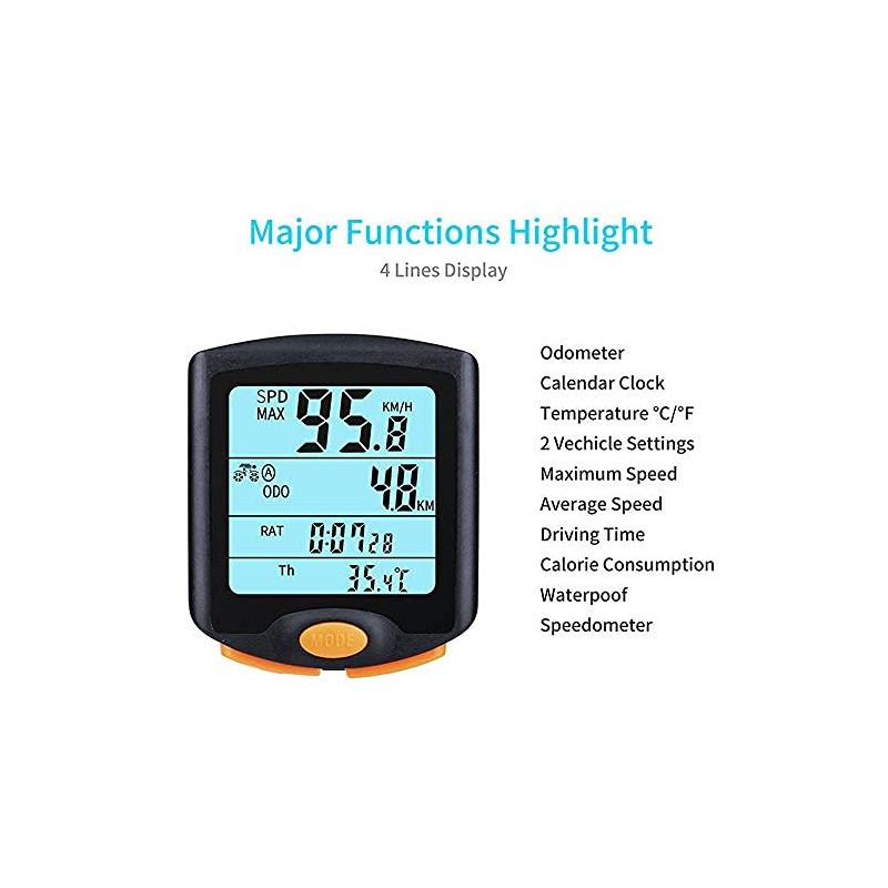 SANWAN - Wireless LCD Digital Bike Speedometer Odometer Waterproof Bike