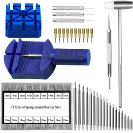 rietegio Watch Link Removal Kit Watch Repair Tool Professional to Changing Straps and Adjusting The Length of Steel Bracelets Punch Pins Watch Hammer 144PCS Spring Bars 10PCS Spare Needle