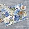 Blue Hydrangea Dish Drying Mat,Flowers Birds Drying Rack Pad Countertop