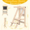 Foldable Toddler Tower, Wooden Toddler Kitchen Stool with 3 Adjustable