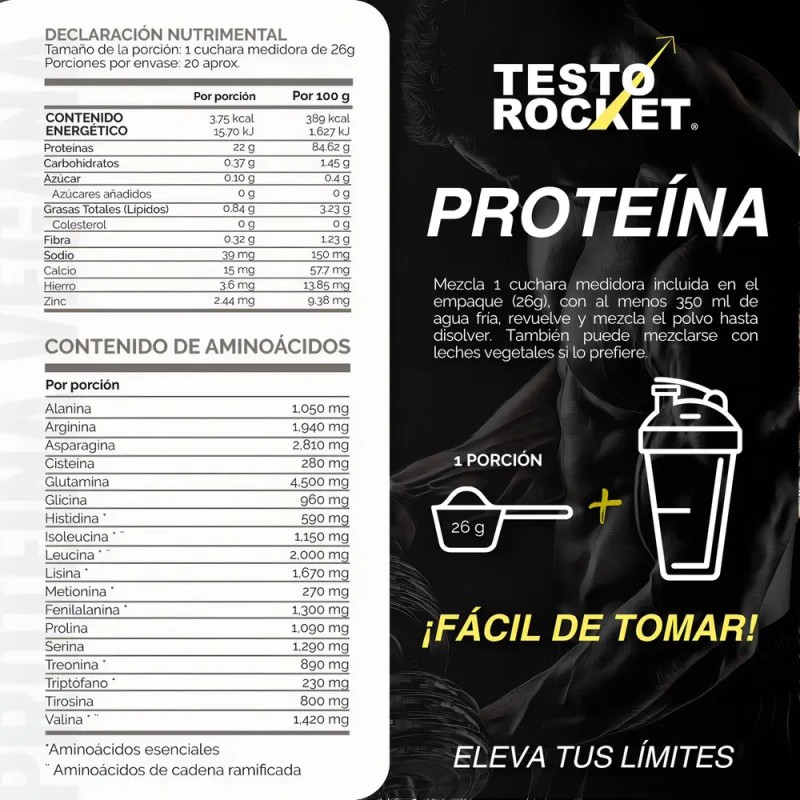 Proteina Testo Rocket Performance Vainilla Triple Acción | Rendimiento, Máxima