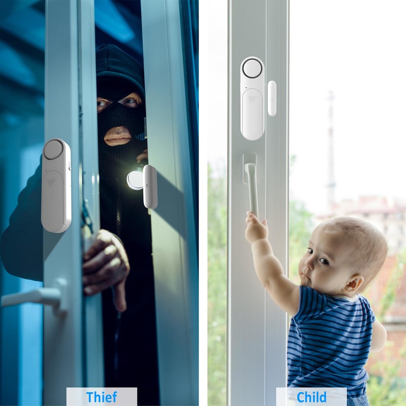2-Pack Window and Door Alarms When Opened for Kids Safety/Dementia