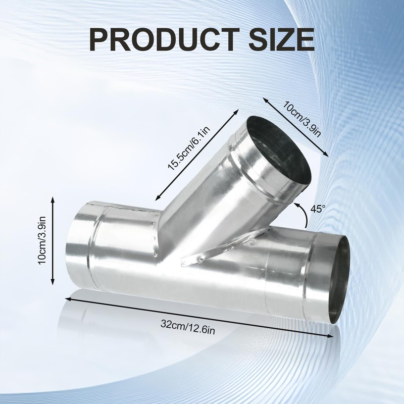 4 Inch Duct Splitter, 3 Way Duct Hose Connector 45
