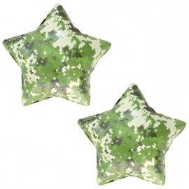 2 Pcs Camouflage Star Balloons, Camo Birthday Party Decor for Father’s Day, Hunting Camping Outdoor Adventure, Gone Fishing Theme, Military Army Star Foil Balloons(18 Inch)