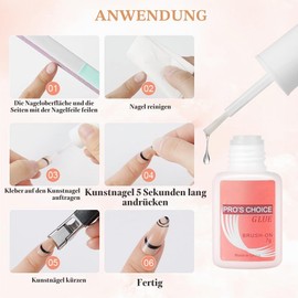 Nail Glue, 3 Bottles Extra Strong (7 g) On Nail Glue for Artificial Nail Tips, Press On Nails for Tips, Nail Glue Nail Glue for Torn Nails, for Artificial Nails, False, Natural Nails, Rhinestones