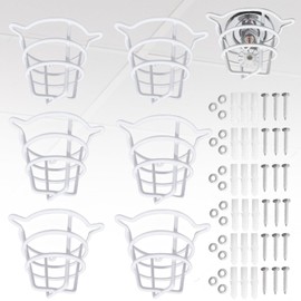 (6 Pack) TunaMax White Fire Sprinkler Head Cage Guard for Both 1/2" & 3/4" Sprinkler Head for Protecting Flush Mount & Side Wall & Semi - Recessed Sprinkler Head Cover
