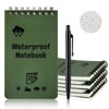 OSDUE Waterproof Paper Pocket Notebook 5 Pack (with a pen),