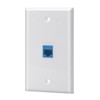 Ethernet Wall Plate, 1 Port Cat6 Keystone Female to Female