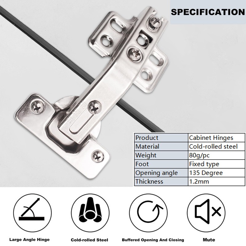 Cezmkio 135°Soft Closing Cabinet Hinges 2 Packs, Kitchen Cabinet Hinges,