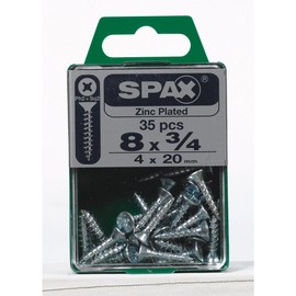 SPAX No. 8 x 3/4 in. L Phillips/Square Flat Head Zinc-Plated Steel Multi-Purpose Screw 35 Each
