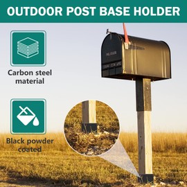 Kinchoix 2pc 4x4'' Pergola Post Base Heavy Duty Post Anchors Wood Post Support Kit for 4"x 4" (Actual 3.5 X 3.5 inch) DIY Wood Lumber Pergola Gazebo Deck Railing Kit Hardware