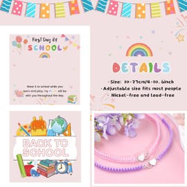 MANVEN Back To School Gift Mother Daughter Bracelet First Day of School Gift Matching Bracelet Mommy and Me Gift Wish Heart Bracelets Separation Anxiety Gift for Girls Granddaughter 2