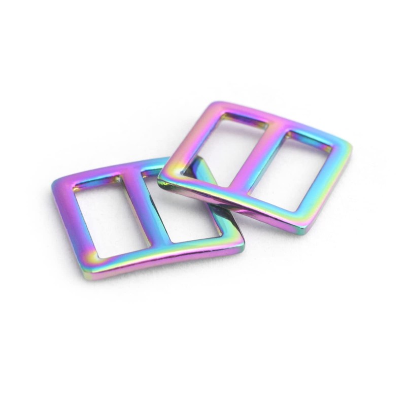 FUYEJIA Rainbow Strap Buckle Rectangular Center Bar Slide Buckle Purse