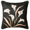 bilin gaier Black Throw Pillow Covers,Elegant Floral White Calla Lily