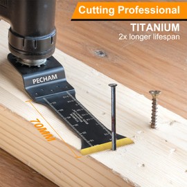 PECHAM 128PCS Oscillating tool Accessories Universal Wood Metal Cutting and Sandpaper Oscillating Tool Blade Kits with Titanium & Japanese Tooth Saw Blades Fit More Oscillating Tools